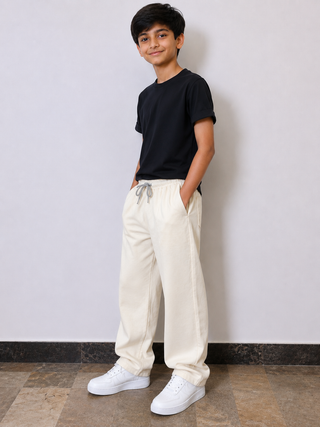 Cream Straight Leg Trousers Ecowearstore