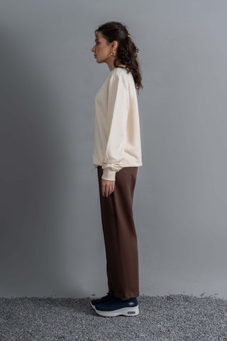 Cream Sweatshirt & Cocoa Trouser Set Ecowears Store