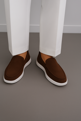 Dark Brown Suede Loafers Ecowears Store