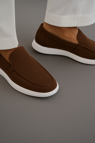 Dark Brown Suede Loafers Ecowears Store