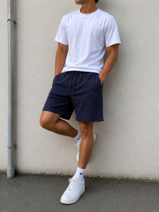 Dark Navy Casual Sweat Shorts Ecowears Store