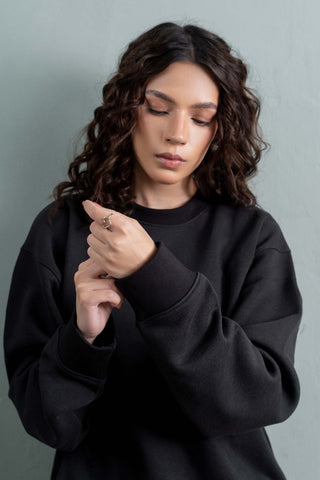 Deep Black Sweatshirt Ecowears Store
