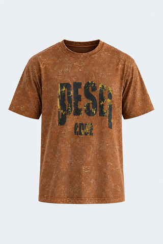 Desert Code Graphic Tee – Brown — front studio view