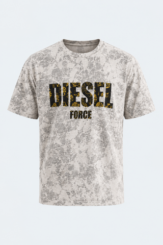 Diesel Core Graphic Tee – Light Stone — front studio view