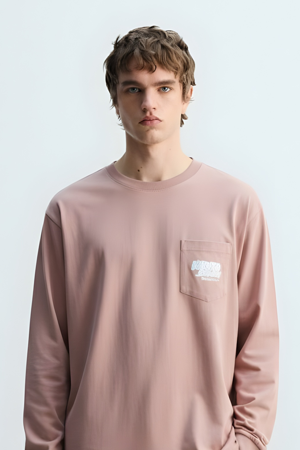 
                          Dusty Pink Graphic Pocket Sweatshirt Ecowears Store
                        