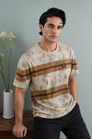 Earth Tone Marble Stripe Tee – Sand Ecowears Store