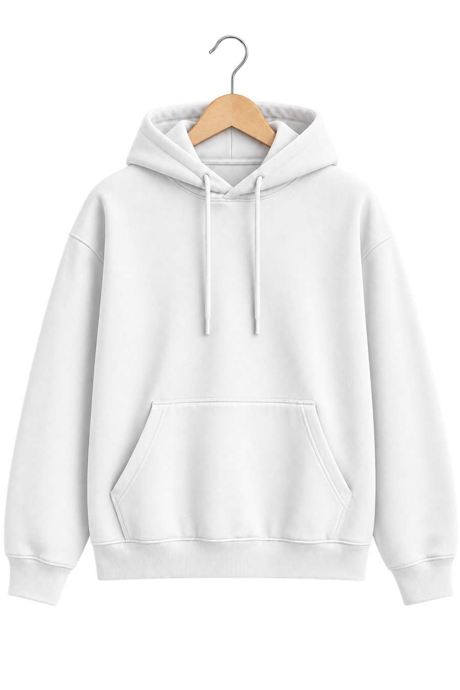 Classic White Fleece Hoodie