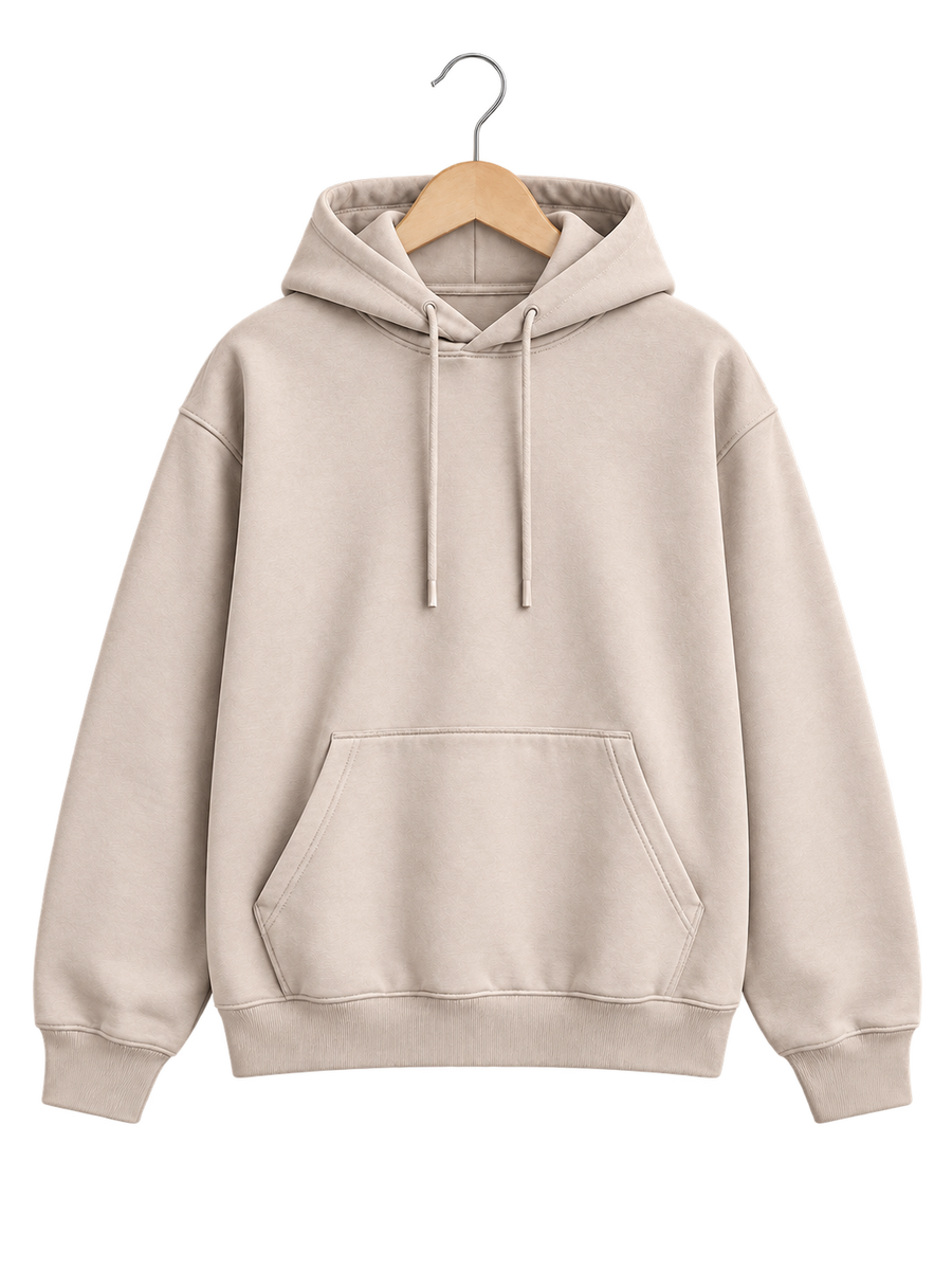 Essential Beige Fleece Hoodie