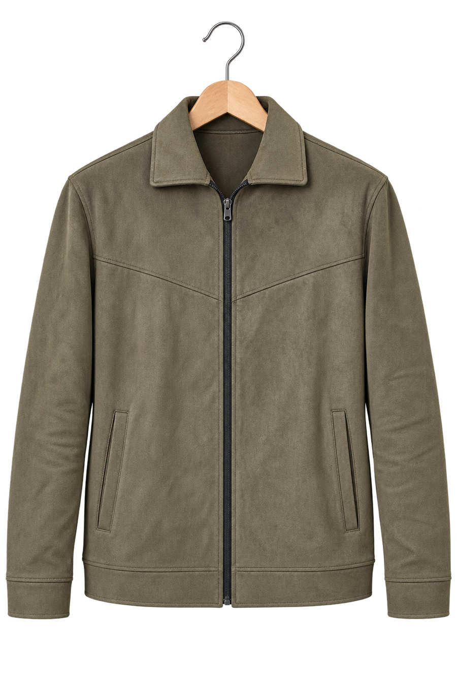 Olive Green Zip-Up Jacket