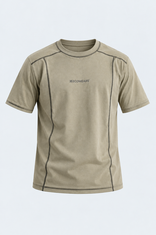 Ecowears Performance Stitch Tee – Olive — front studio view