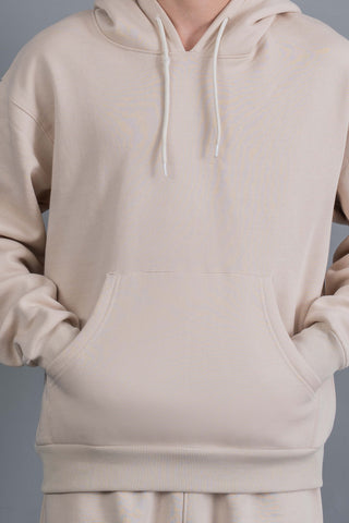 Essential Beige Fleece Hoodie Ecowears Store