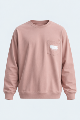 Dusty Pink Graphic Pocket Sweatshirt