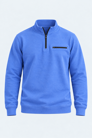 Cornflower Blue Quarter-Zip Sweatshirt