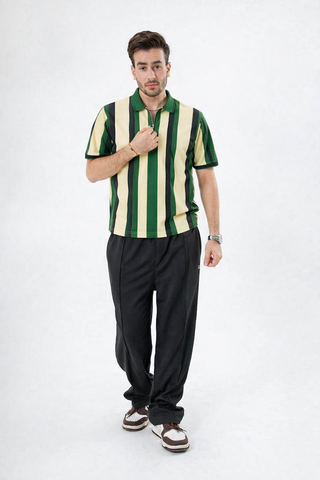 Green Multi Stripe Polo Tee Ecowears Store