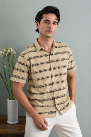 Heritage Pattern Resort Shirt – Beige Ecowears Store