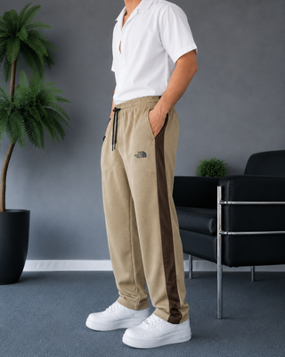 Khaki Beige Trousers with Brown Stripe Ecowears.pk Men's Trousers