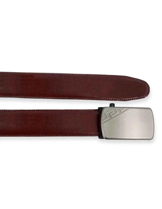 Leather Belt Brown – Slide Buckle with Metallic Texture Ecowear Store