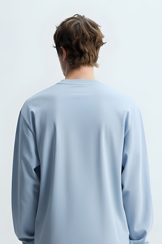 Light Blue Graphic Pocket Sweatshirt Ecowears Store
