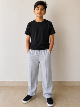 Light Gray Seamed Trousers Ecowearstore