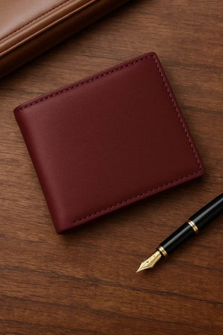Maroon Leather Wallet – Bold Elegance in a Compact Form Ecowears Store Boys
