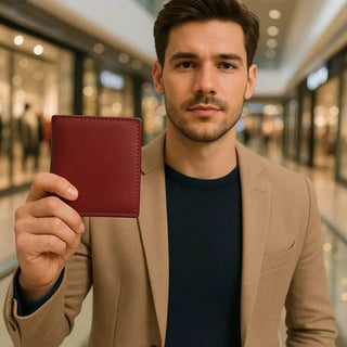 Maroon Leather Wallet – Bold Elegance in a Compact Form Ecowears Store Boys