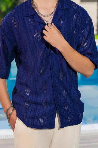 Twilight Escape Eyelet Shirt - Blue Ecowears Store