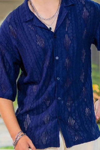 Twilight Escape Eyelet Shirt - Blue Ecowears Store