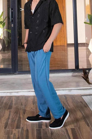 Midnight Black Textured Shirt for Effortless Style and Comfort Ecowears Store