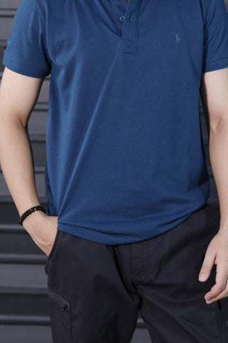 Men's Zinc Teal Textured Polo Shirt Ecowears.pk