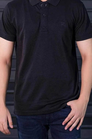 Solid Black Polo Shirt for Men Ecowears Store