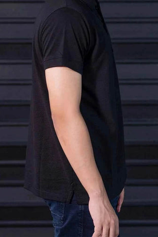 Solid Black Polo Shirt for Men Ecowears Store