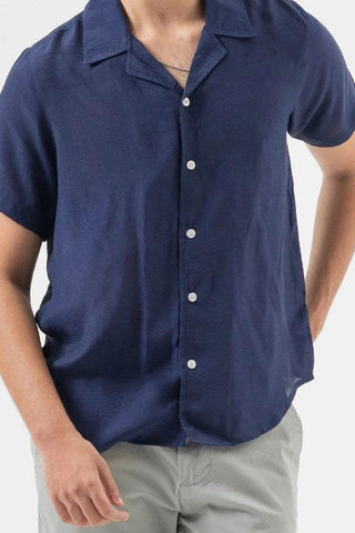Modern Navy Short Sleeve Shirt for Effortless Style Ecowears.pk