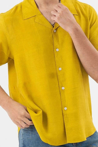 Bold Mustard Short Sleeve Shirt for Trendy Summer Looks Ecowears.pk