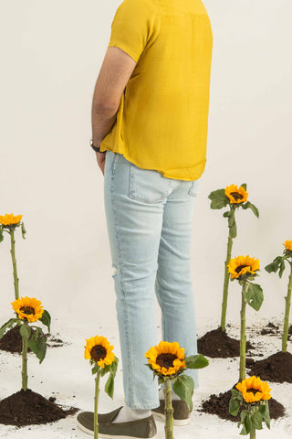 Bold Mustard Short Sleeve Shirt for Trendy Summer Looks Ecowears.pk