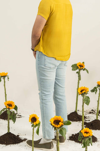 Bold Mustard Short Sleeve Shirt for Trendy Summer Looks Ecowears.pk