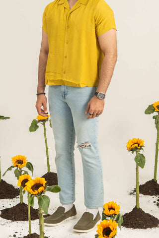 Bold Mustard Short Sleeve Shirt for Trendy Summer Looks Ecowears.pk