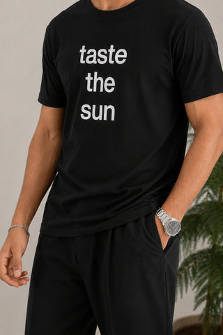Taste The Sun T-Shirt - Regular Fit Black Tee for Ultimate Everyday Comfort and Style Ecowear Store
