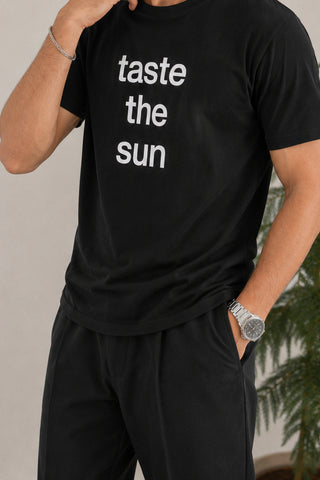 Taste The Sun T-Shirt - Regular Fit Black Tee for Ultimate Everyday Comfort and Style Ecowear Store