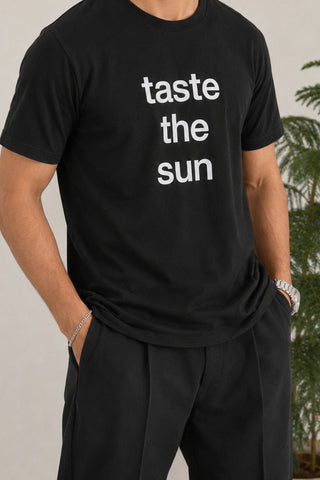 Taste The Sun T-Shirt - Regular Fit Black Tee for Ultimate Everyday Comfort and Style Ecowear Store