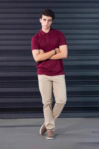 Men's Maroon Polo Shirt - Classic Fit & Soft Cotton Feel for Ultimate Comfort Ecowears Store