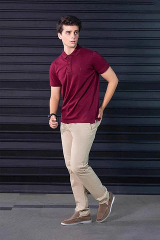 Men's Maroon Polo Shirt - Classic Fit & Soft Cotton Feel for Ultimate Comfort Ecowears Store