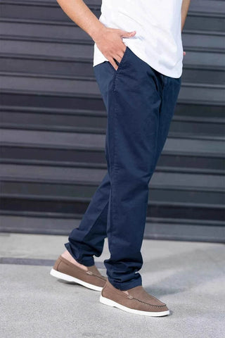 Men's Navy Tapered Pants - Versatile Fit for Casual to Semi-Formal Occasions Ecowears Store
