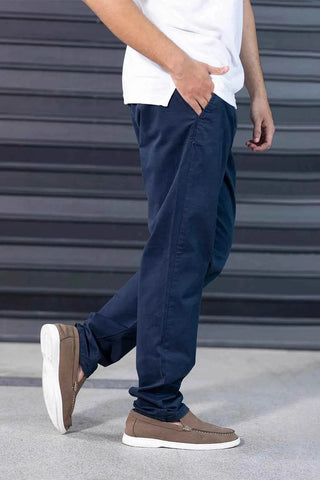 Men's Navy Tapered Pants - Versatile Fit for Casual to Semi-Formal Occasions Ecowears Store
