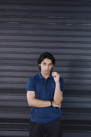 Men's Zinc Teal Textured Polo Shirt Ecowears.pk Men's Polo Shirts