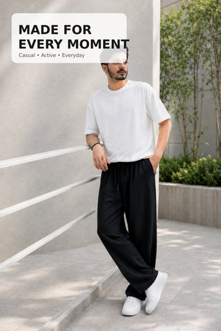 Noir Relaxed-Fit Trousers - Black Ecowears.pk