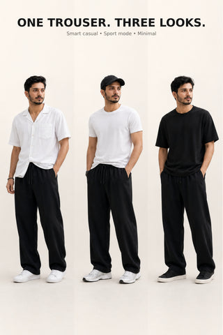 Noir Relaxed-Fit Trousers - Black Ecowears.pk