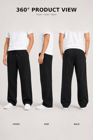 Noir Relaxed-Fit Trousers - Black Ecowears.pk