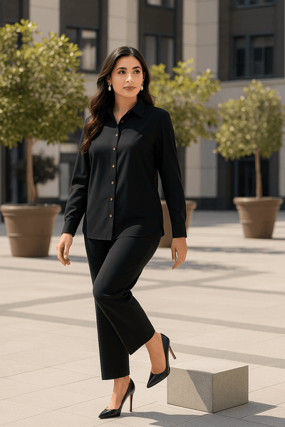 Midnight Muse Co-Ord Set – Classic Black Elegance Redefined - Ecowears.pk