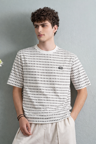 Minimal Micro Pattern Tee – Off White Ecowears Store