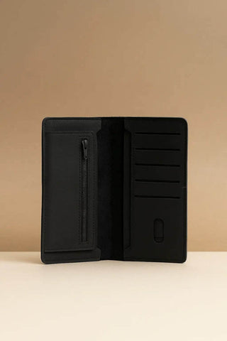 Minimalist Jet Black Leather Passport Holder Ecowears Store Boys